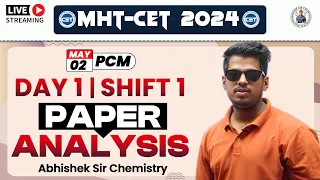 2ND MAY SHIFT 1 MHT-CET 2024 CHEMISTRY SHIFT ANALYSIS BY Abhishek Sir Chemistry ASC