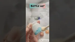 mini bottle painting.. 💙🤍#art #diycrafts #diy #shorts #tutorial #bottleart #painting #artandcraft