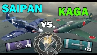 Saipan vs Kaga || 75 planes Clear Sky - 150K DMG || World of Warships