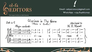 Glorious is Thy Name (Mass No. 12) Mozart. SATB Solfa audio-scores