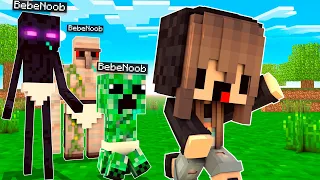 ¡ME CONVERTÍ en MONSTRUO para TROLLEAR a mi MEJOR AMIGA! 😈😂 BEBE NOOB Y NOOBSI en MINECRAFT