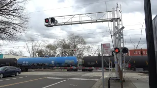 BNSF 7942 Manifest North & Light Rail - T St. Railroad Crossing, Sacramento CA