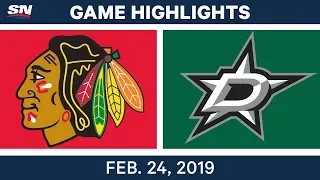 NHL Highlights | Stars vs. Blackhawks - Feb 24, 2019