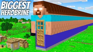 What's INSIDE the BIGGEST HEROBRINE in Minecraft ? I found a SECRET DOOR in SECRET PASSAGE !