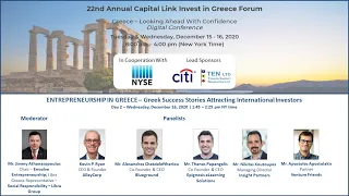 2020 - Capital Link 22nd Annual Invest in Greece Forum -Entrepreneurship in Greece - Success Stories