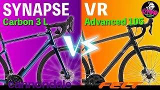 【2023年版】ロードバイク対決！「キャノンデール/シナプス カーボン3L」 vs 「フェルト/VR アドバンスド 105」 もし選ぶならこっち！  Cannondale vs FELT