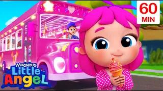 Wheels on the Pink Bus | Little Angel & Cocomelon Nursery Rhymes