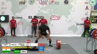 World record deadlift 309 kg Aren Fernandes🇮🇳 -74 kg class junior in Asian classic powerlifting #ipf