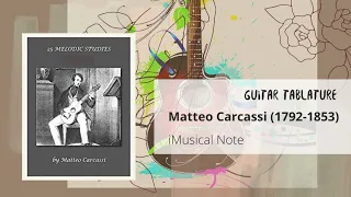 Guitar TAB - Matteo Carcassi : Opus 11 No 8  | Tutorial Sheet Lesson #iMn