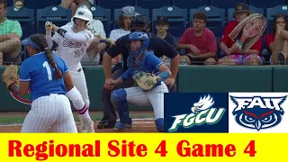 Florida Atlantic vs Florida Gulf Coast Softball Highlights, 2024 NCAA Regional Site 4 Game 4