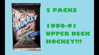 Opening 5 packs of 1990-91 Upper Deck Hockey!