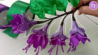 DIY How to make satin ribbon flowers Lilacs easy | Fuchsia flowers Verry easy| Satin ribbon flowers