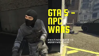 SWAT/NOOSE/FIB vs Merryweather - GTA 5 NPC Wars 63 #npcwars