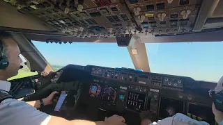 Boeing 747 Takeoff on a Beautiful Day: Perfect Teamwork from the Cockpit