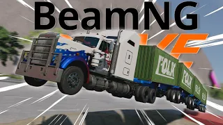 DOWNHILL & WEITSPRUNG MIT EINEM ROADTRAIN! - BEAMNG.DRIVE UPDATE 0.31