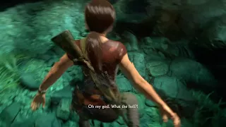Uncharted: The Lost Legacy Nadine pushing Chloe in the water
