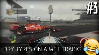 DRY TYRES ON WET TRACK? | F1 2015 Sprint Mode Funny Moments #3