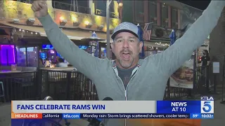 Fans celebrate after Rams trounce Cardinals in NFC Wild-Card game