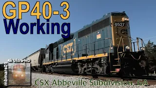 [7l][4k] GP40-3 Working, CSX Abbeville Subdivision, GA 10/07/2020