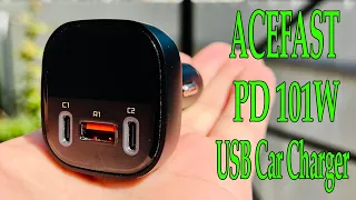 ACEFAST PD 101W МОЩНАЯ Автомобильная быстрая зарядка с информационным дисплеем