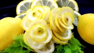 Art In Lemon Rose Flower | Fruit and Vegetable Carving Garnish | Food Decoration by ItalyPaul