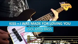 [isolated bass] KISS - I was made for loving you / bass cover / playalong with TAB