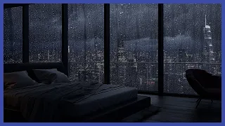 Heavy Rain Sound Echoes through the City | Deep Sleep with Heavy Rain | ASMR for Relaxation