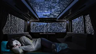Rain Sounds For Sleeping 💤 - 99% Instantly Fall Asleep With Rain In Campervan Roof | BLACK SCREEN