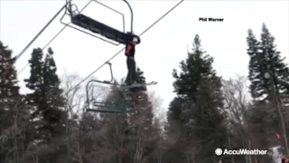 Dramatic video: Boy rescued from ski lift