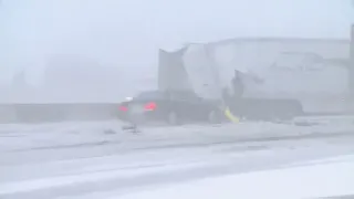 VIDEO: More than 50 cars, trucks and semis crash on I-80 near Des Moines