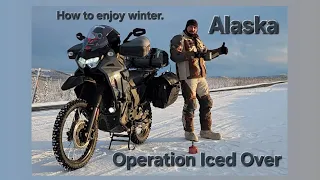 Operation Iced Over full video. Alaska winter motorcycle riding. #klr650 #advbike How to do winter.