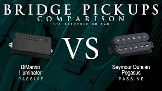 DiMarzio ILLUMINATOR vs Seymour Duncan PEGASUS - Passive Bridge Guitar Pickup Comparison Tone Demo