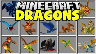 Minecraft HOW TO TRAIN YOUR DRAGON MOD | TOOTHLESS, SKRILL, NADDER, TERRIBLE TERROR & MORE!!