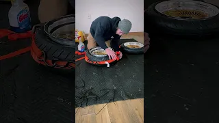 Stretching tires on 3 piece custom wheels for a Honda grom / ruckus build