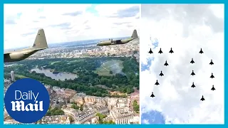 Platinum Jubilee flypast: Incredible moment Royal Air Force jets fly over London