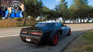 CARBON RED EYE  Dodge Challenger Hellcat - Forza Horizon 5 - Steering Wheel Gameplay 4K