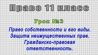 Право 11 класс (Урок№3 - Право собственности и его виды. Защита неимущественных прав.)