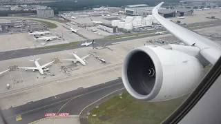 (GREAT ENGINE SOUND!) Lufthansa A350-900 Takeoff from Frankfurt
