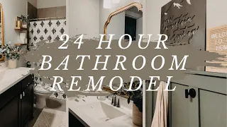 24 HOUR BATHROOM REMODEL | DIY Board + Batten