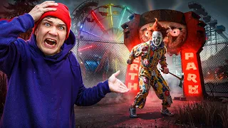Stuck with Scary and Dangerous SCP Clown at NIGHT AMUSEMENT Park