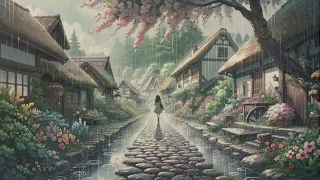 Cozy Village & Cottage Study Music 🌧️ | Rainy Spring Ambience - Perfect for Reading & Studying