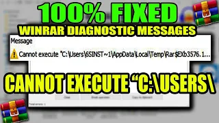 How to fix winrar diagnostic messages| Cannot Execute"C: Error |Winrar Diagnostic Message Fix