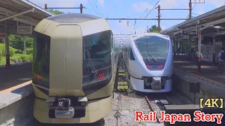 "Spacia X", "SPACIA" & "Revaty" at Tobu Nikko Station, August 2023 | Train Japan