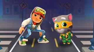 КТО КРУЧЕ? ГОВОРЯЩИЙ КОТ ТОМ - TALKING CAT TOM VS JAKE из игры SUBWAY SURFERS! #436