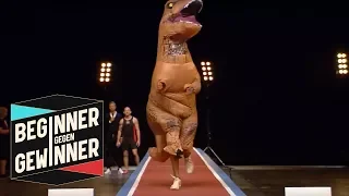 Weitsprung: Alyn Camara im T-Rex Kostüm | Teil 2 | Beginner gegen Gewinner | ProSieben