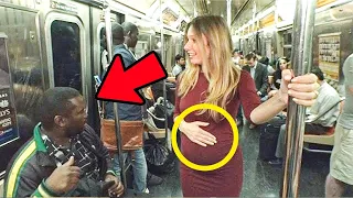 Er weigert sich einer Schwangeren Frau seinen Sitzplatz zu überlassen. Schau was dann passierte! 😱