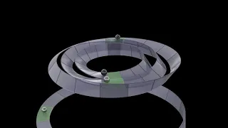 Visualization of a Risset Rhythm on spinning Moebius bands