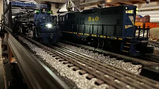 B&O EM1 Passing A Trio Of B&O GP9s