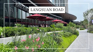 Bangkok Downtown Walk | Luxury Area in Bangkok - Langsuan Road During Daytime | Thailand 2023