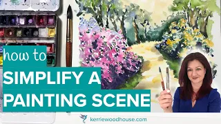 HOW TO SIMPLIFY A FLOWER GARDEN WATERCOLOR PAINTING